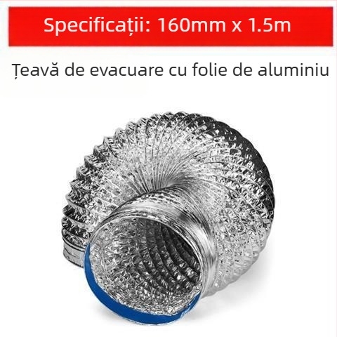 Conductă de evacuare pentru bucătărie, conductă cu trei straturi, telescopică, conectare