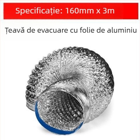 Conductă de evacuare pentru bucătărie, conductă cu trei straturi, telescopică, conectare