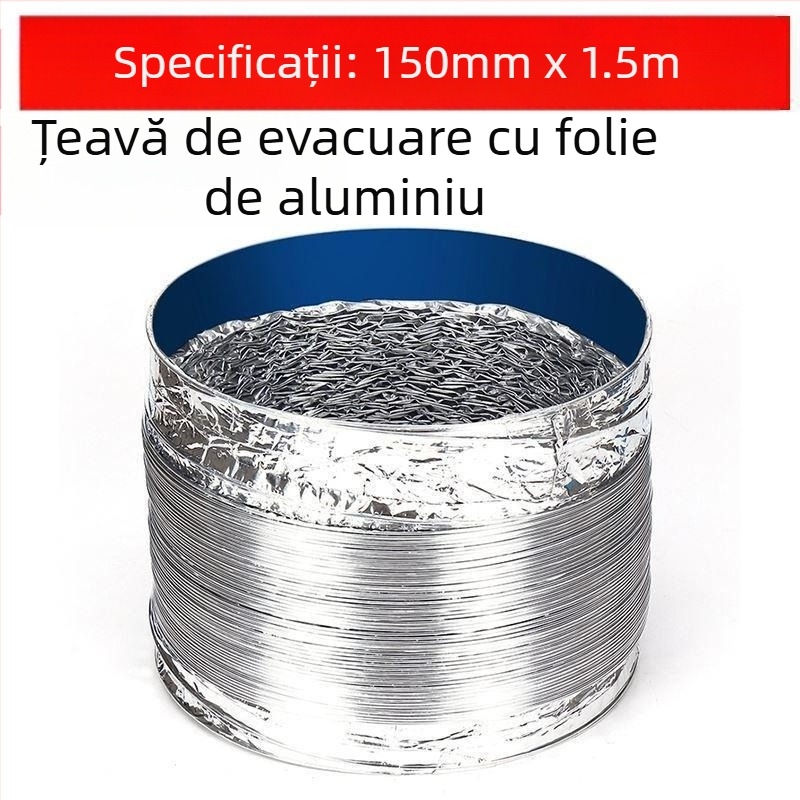 Conductă de evacuare pentru bucătărie, conductă cu trei straturi, telescopică, conectare