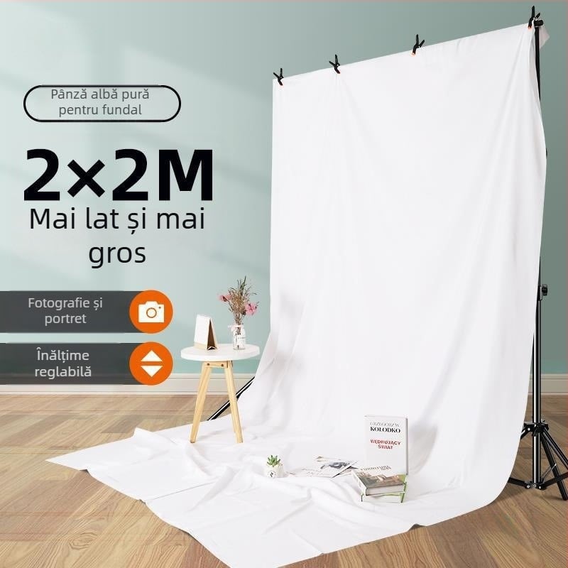Fundal alb pentru studio, pânză groasă, potrivit pentru portrete și natură statică