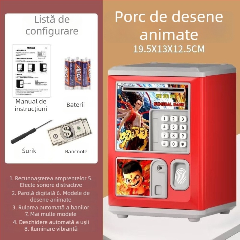 Pușculiță pentru copii Aoxian, din plastic, în formă de animăluț, stil desen animat, cadou perfect de ziua de naștere