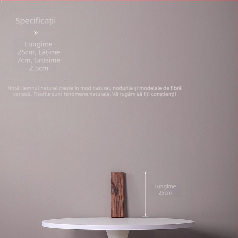 Ornament din lemn masiv natural pentru curent de apă, iaz ornamental și peisaj de curte; grindă transversală realizată manual, placă din lemn carbonizat