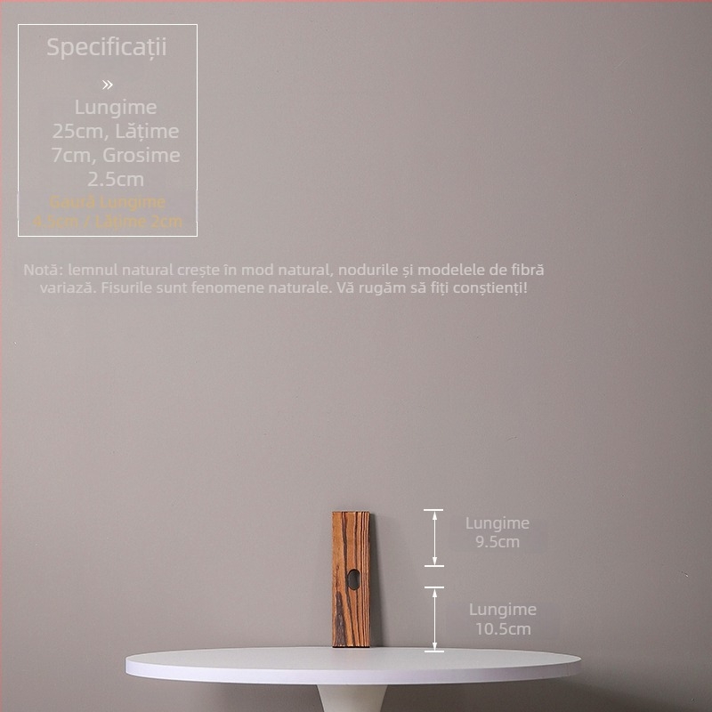 Ornament din lemn masiv natural pentru curent de apă, iaz ornamental și peisaj de curte; grindă transversală realizată manual, placă din lemn carbonizat