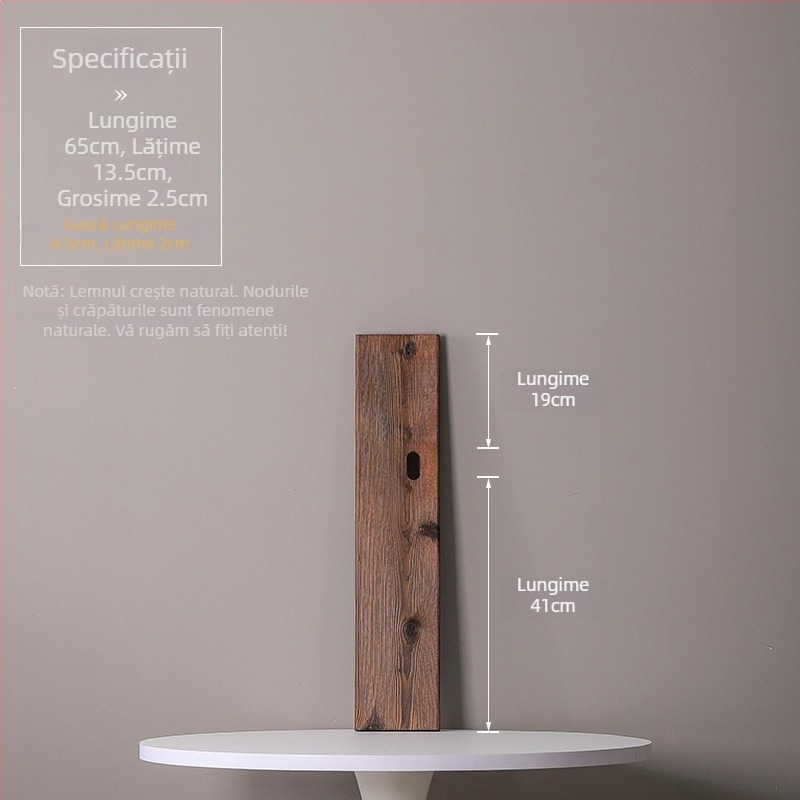 Ornament din lemn masiv natural pentru curent de apă, iaz ornamental și peisaj de curte; grindă transversală realizată manual, placă din lemn carbonizat