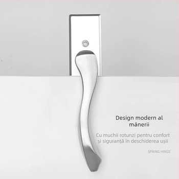 Mânere ușă cu încuietoare, oțel inoxidabil, model ZH-BXGSB, pentru uși interioare de dormitor, stil modern și simplu