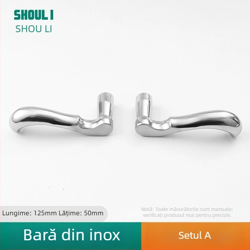 Mânere ușă cu încuietoare, oțel inoxidabil, model ZH-BXGSB, pentru uși interioare de dormitor, stil modern și simplu