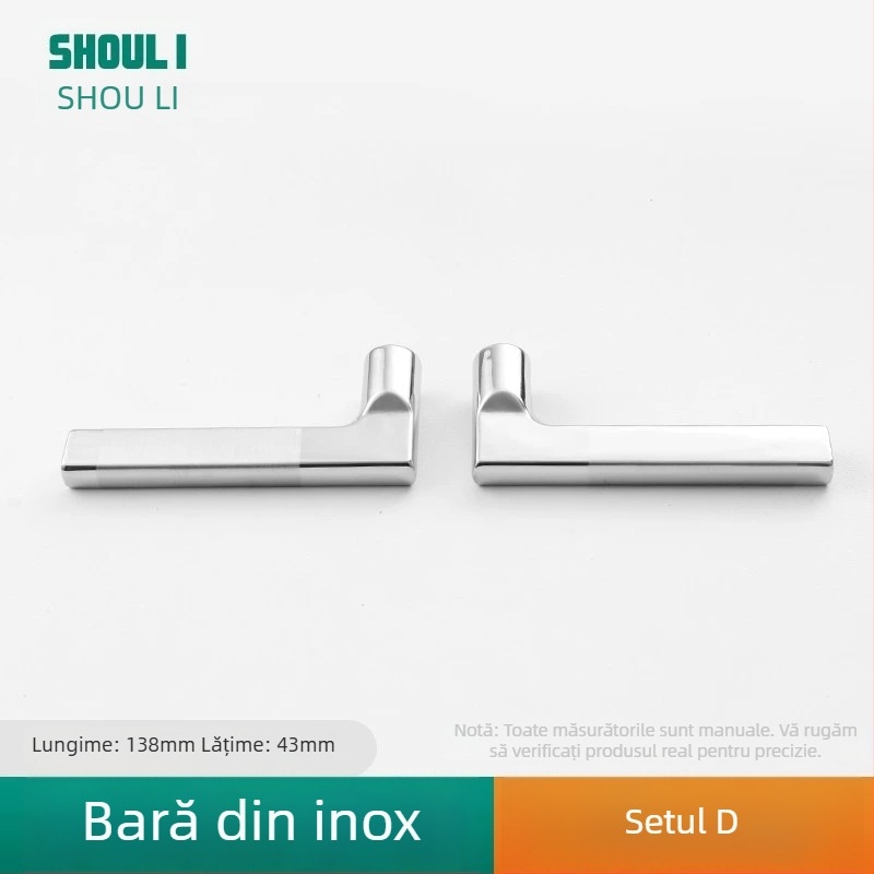 Mânere ușă cu încuietoare, oțel inoxidabil, model ZH-BXGSB, pentru uși interioare de dormitor, stil modern și simplu