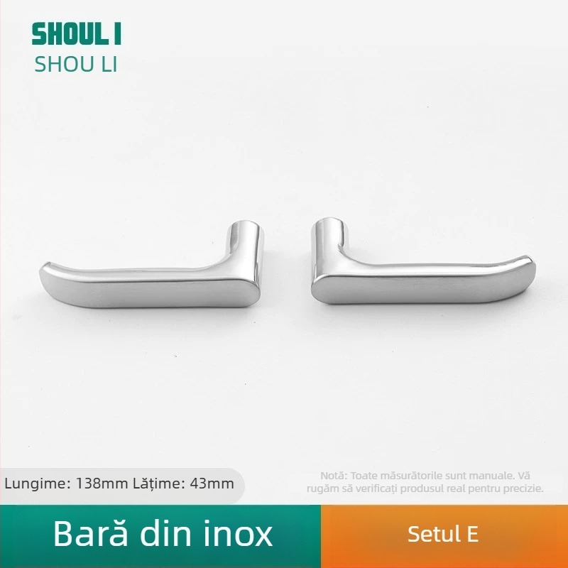 Mânere ușă cu încuietoare, oțel inoxidabil, model ZH-BXGSB, pentru uși interioare de dormitor, stil modern și simplu