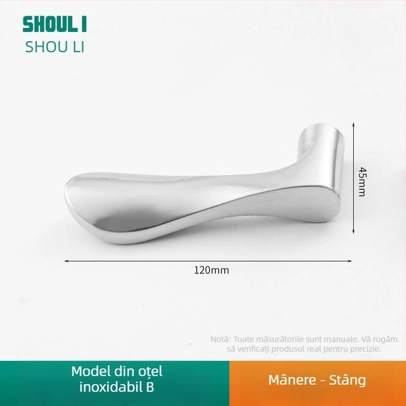 Mânere ușă cu încuietoare, oțel inoxidabil, model ZH-BXGSB, pentru uși interioare de dormitor, stil modern și simplu