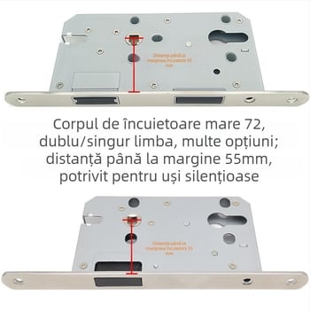 Corp de încuietor pentru ușă interioară din lemn | Model 505872 Magnetic seria | Placă din oțel inoxidabil | Stil modern minimalist