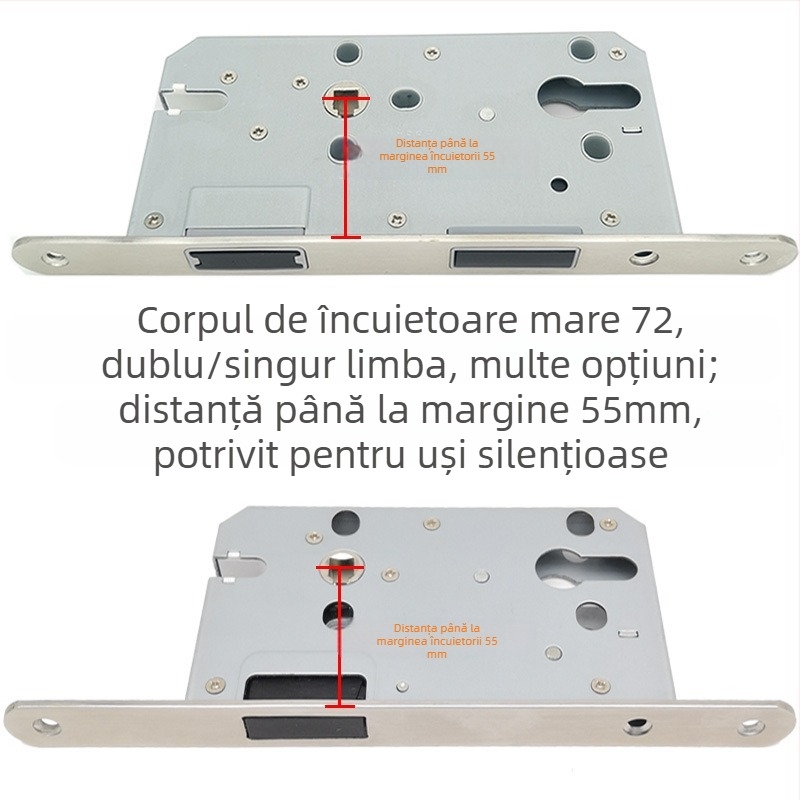 Corp de încuietor pentru ușă interioară din lemn | Model 505872 Magnetic seria | Placă din oțel inoxidabil | Stil modern minimalist