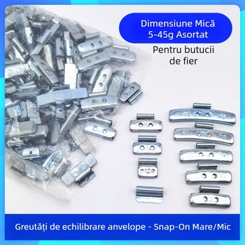 Set de echilibrare a pneurilor auto cu dimensiuni mixte ale găurilor, aliaj de aluminiu și cârlige pentru jante din oțel