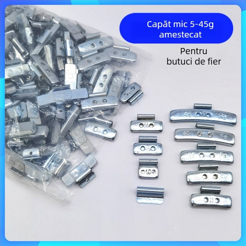 Set de echilibrare a pneurilor auto cu dimensiuni mixte ale găurilor, aliaj de aluminiu și cârlige pentru jante din oțel