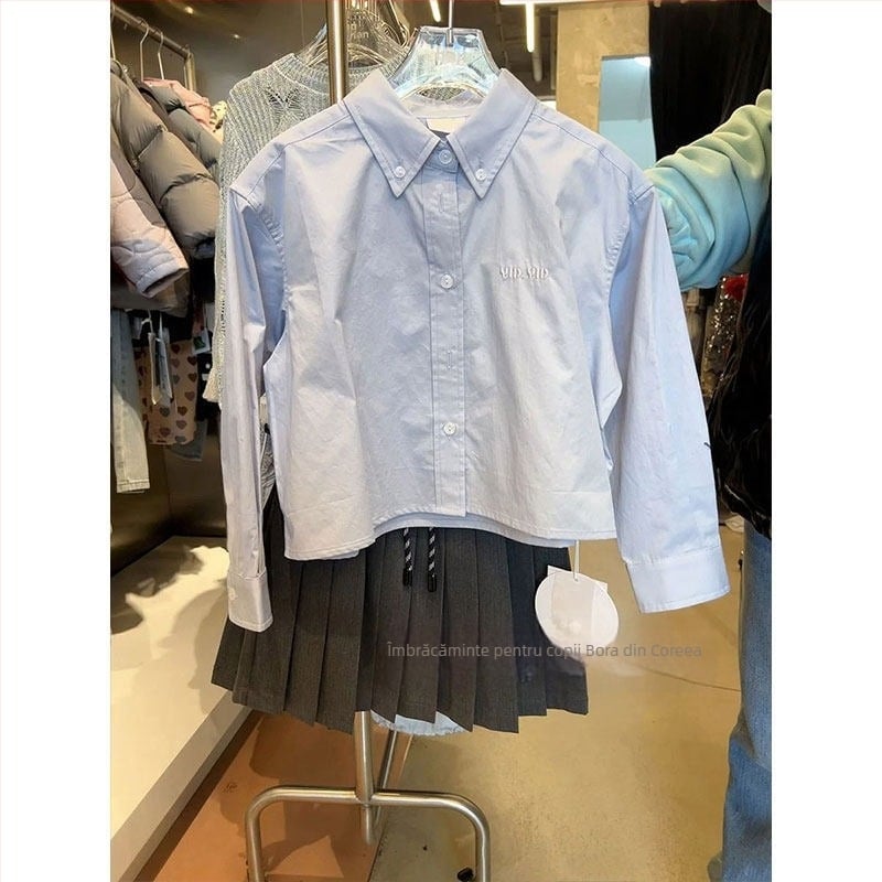 Fustă pentru fete, versiune coreeană, 100% poliester, țesătură tratată moale, pentru 3–8 ani