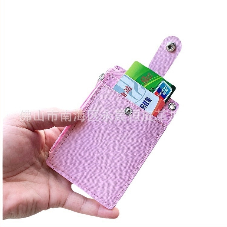 Holder de card pentru gât, multifuncțional, cu fermoar pentru monede — imprimeu anime, piele PU, potrivit pentru toate genurile, stil urban minimalist, primăvara 2024