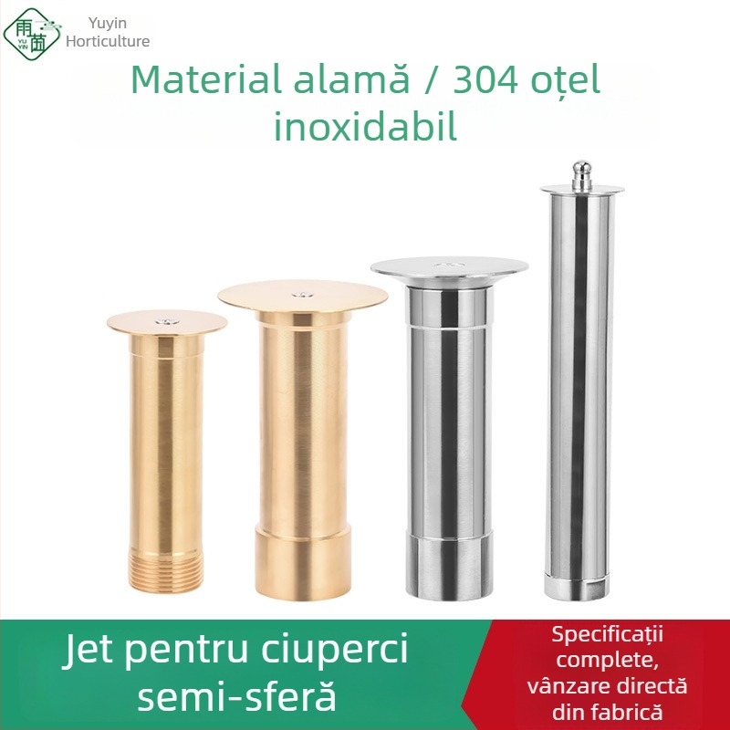 Cap de sprinkler pentru fântână – Hemisferă de ciupercă reglabilă, din cupru și oțel inox, jet pe perete, pentru grădină și peisaj (Cod 0200)