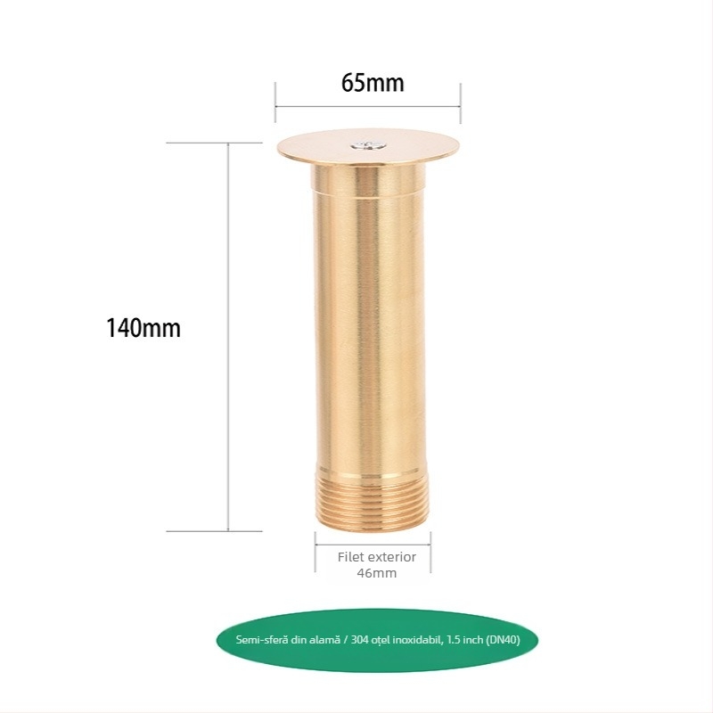 Cap de sprinkler pentru fântână – Hemisferă de ciupercă reglabilă, din cupru și oțel inox, jet pe perete, pentru grădină și peisaj (Cod 0200)