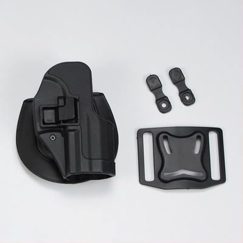 Toc de pistol tactic exterior cu tragere rapidă — curea talie ABS, compatibil cu M1911/M92/P226/USP/Glock 17