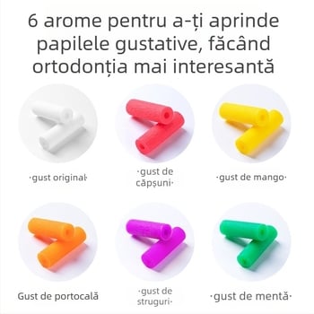 Teether ortodontic din silicon alimentar, mâner gol, pentru adulți, aromă fructată, pachet de 1000 bucăți