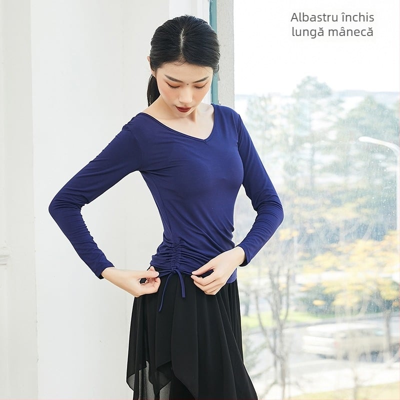 Top feminin pentru dans modern, bluză de antrenament, material modal-viscoză, pentru dansuri latino și etnice