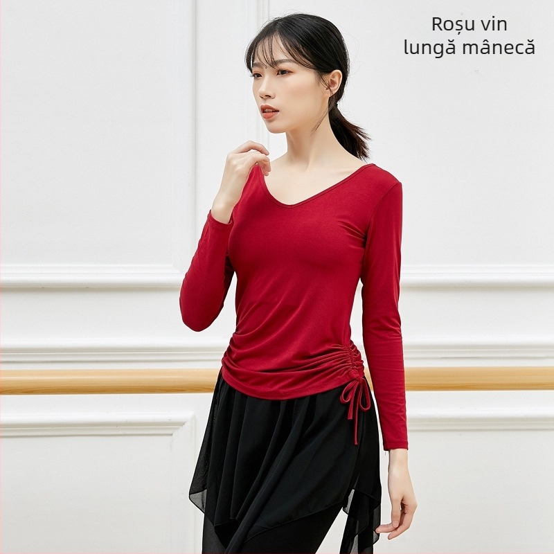 Top feminin pentru dans modern, bluză de antrenament, material modal-viscoză, pentru dansuri latino și etnice