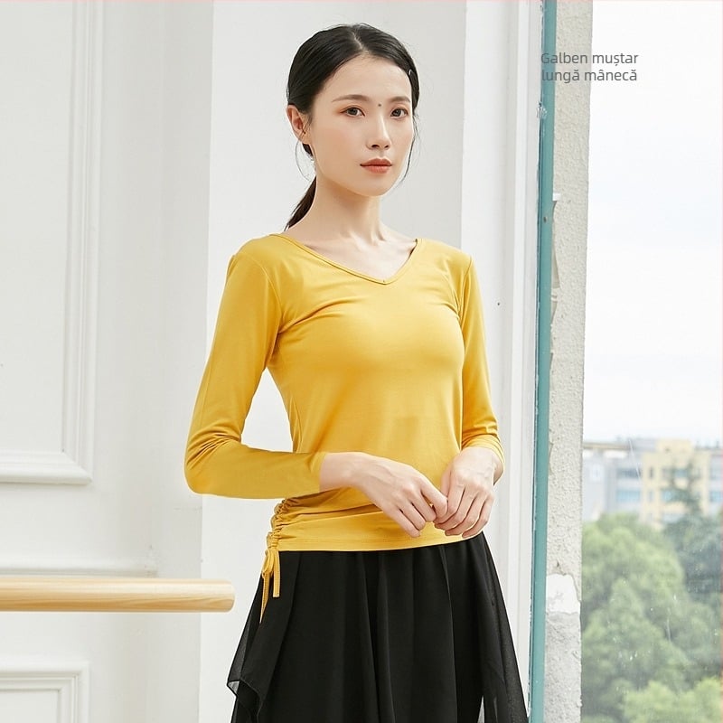 Top feminin pentru dans modern, bluză de antrenament, material modal-viscoză, pentru dansuri latino și etnice