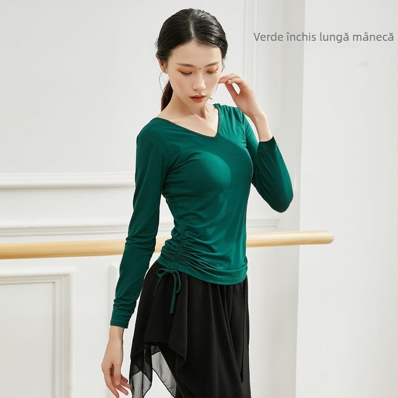 Top feminin pentru dans modern, bluză de antrenament, material modal-viscoză, pentru dansuri latino și etnice