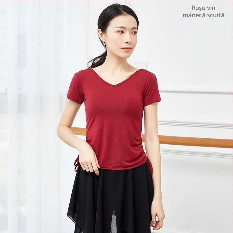 Top feminin pentru dans modern, bluză de antrenament, material modal-viscoză, pentru dansuri latino și etnice