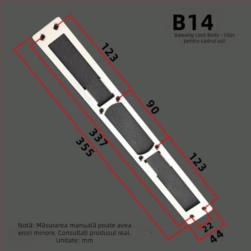 Andamia B05 corp de încuietoare, oțel inoxidabil, stil modern minimalist, potrivit pentru uși de securitate, uși din lemn și porți de vilă