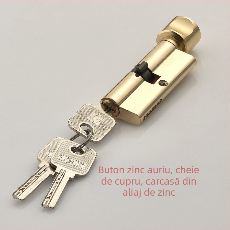 Cilindru de încuietor pentru uși interioare din lemn — material: aliaj zinc- aluminiu, greutate 0,2 kg, stil modern minimalist