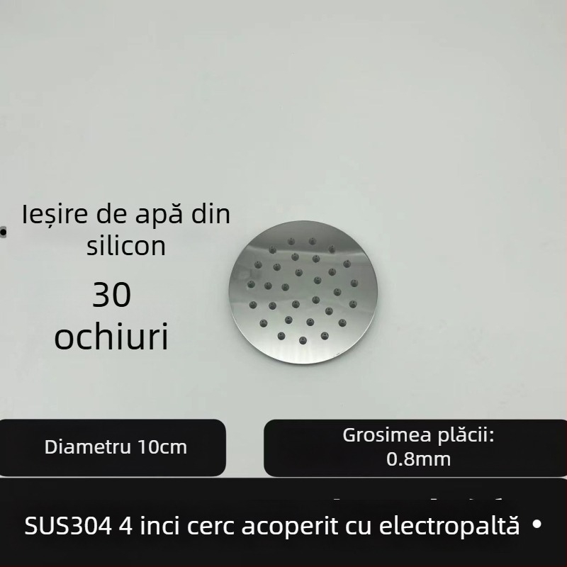 Cap de duș superior, oțel inoxidabil 304, Top Spray, funcție ploaie, filet universal pătrat