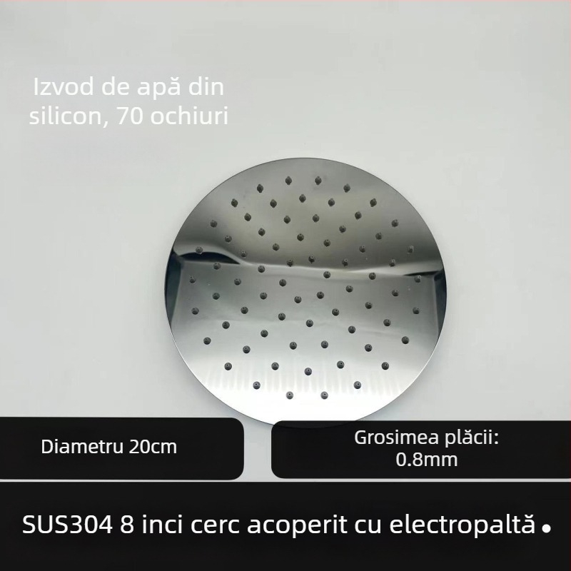 Cap de duș superior, oțel inoxidabil 304, Top Spray, funcție ploaie, filet universal pătrat