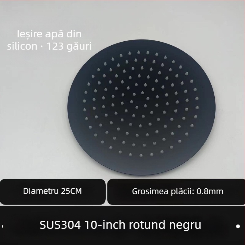Cap de duș superior, oțel inoxidabil 304, Top Spray, funcție ploaie, filet universal pătrat
