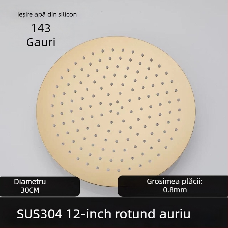 Cap de duș superior, oțel inoxidabil 304, Top Spray, funcție ploaie, filet universal pătrat