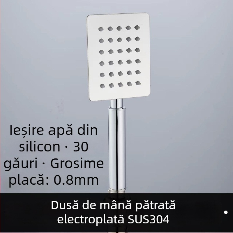 Cap de duș superior, oțel inoxidabil 304, Top Spray, funcție ploaie, filet universal pătrat