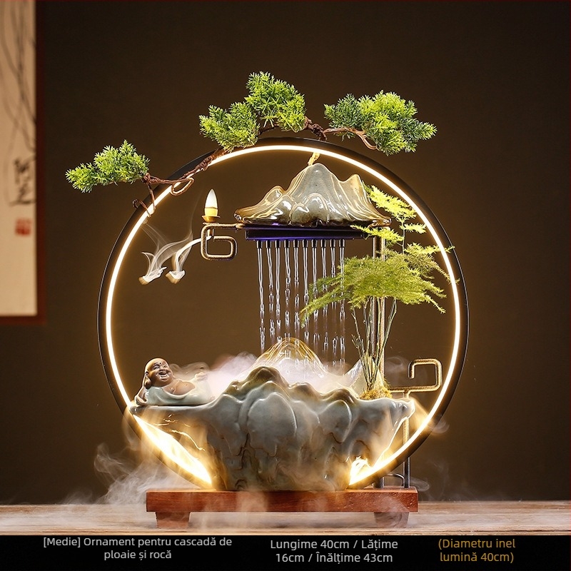 Umidificator ceramic Zen, stil chinezesc nou, finisaj glazurat, personalizabil