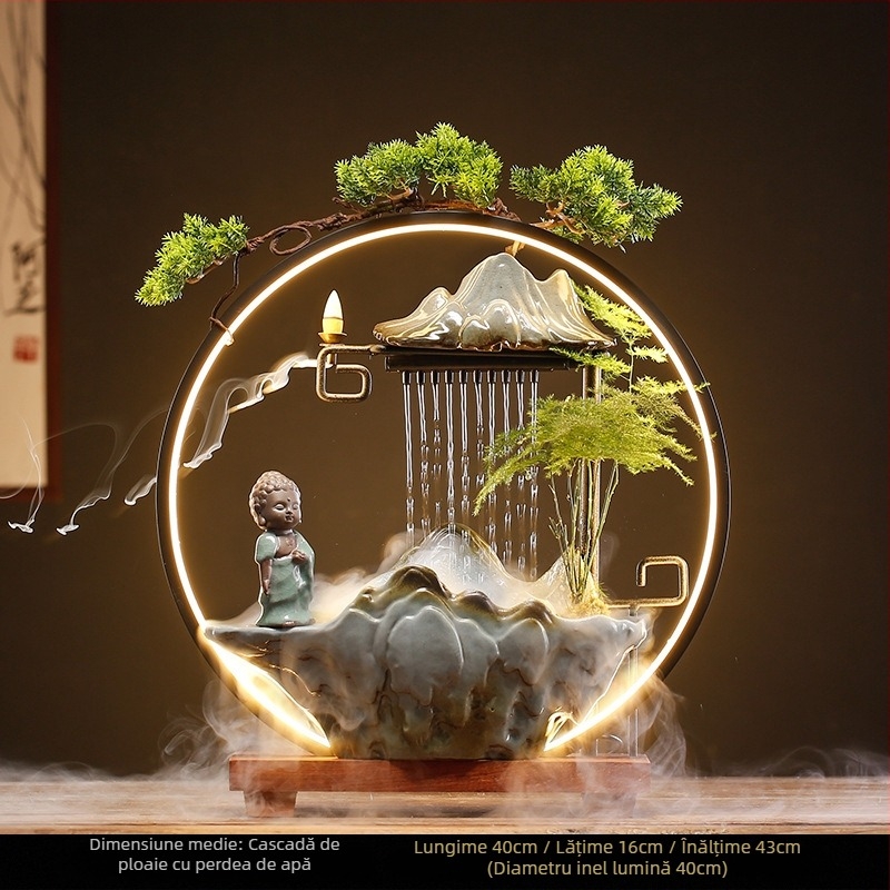 Umidificator ceramic Zen, stil chinezesc nou, finisaj glazurat, personalizabil