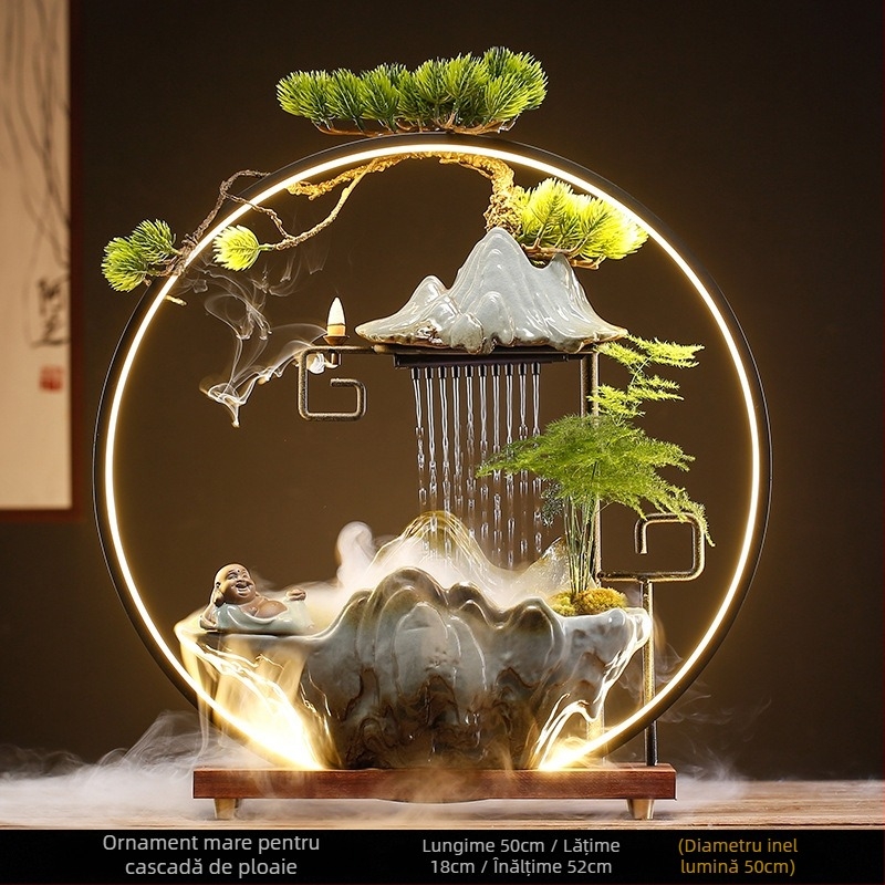 Umidificator ceramic Zen, stil chinezesc nou, finisaj glazurat, personalizabil