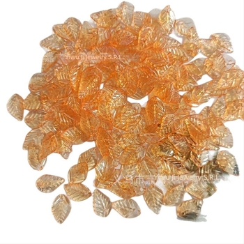 Accesorii - Mărgele acrilice în formă de pepene, cu model frunză, finisaj vopsit