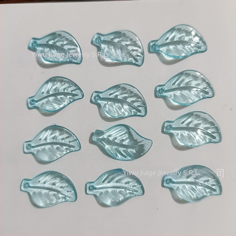 Accesorii - Mărgele acrilice în formă de pepene, cu model frunză, finisaj vopsit