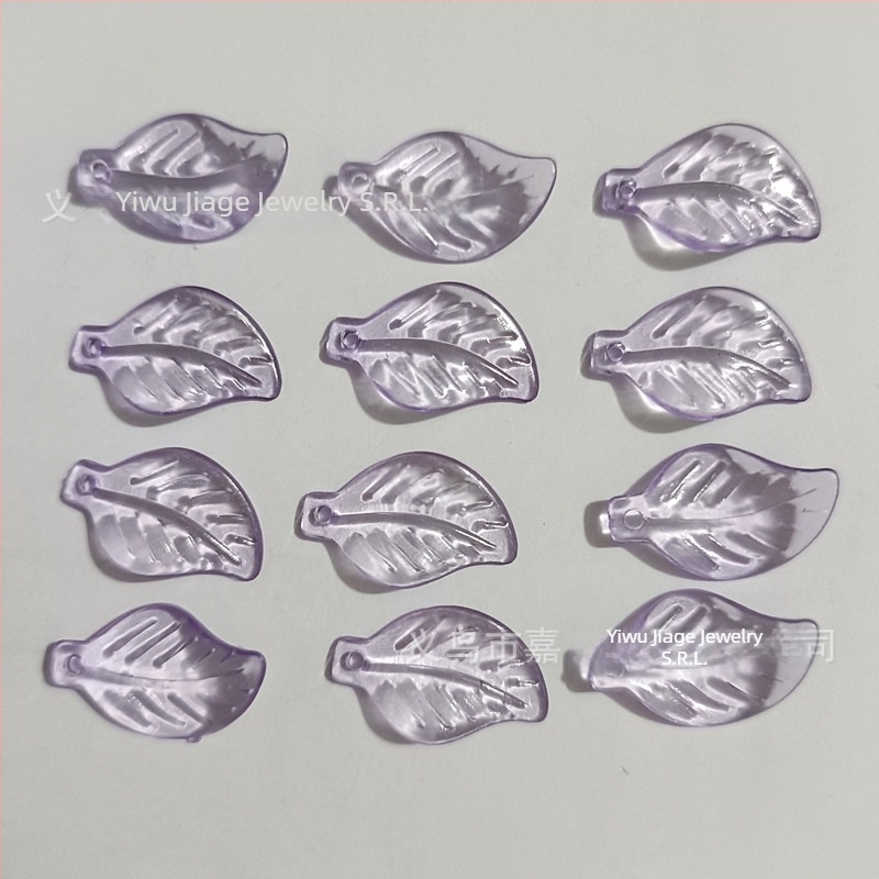 Accesorii - Mărgele acrilice în formă de pepene, cu model frunză, finisaj vopsit