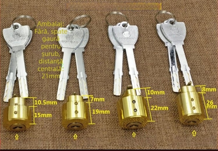 cilindru de încuire, cilindru electronic cu formă specială pentru ușile interioare și ușile de hotel, aliaj de zinc