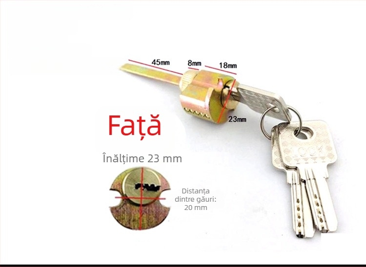 cilindru de încuire, cilindru electronic cu formă specială pentru ușile interioare și ușile de hotel, aliaj de zinc