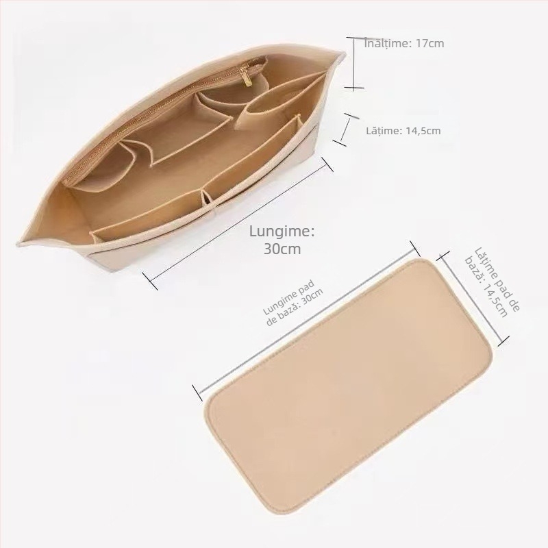 Organizator interior pentru genți Tote – corp din felt, căptușeală din poliester, culoare solidă, ultra-ușor, anti-furt, depozitare extensibilă pentru uz casnic