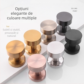 Încuietoare de ușă rotundă din oțel inoxidabil ascunsă - silențioasă, pentru uși din lemn, cu mâner pe o parte