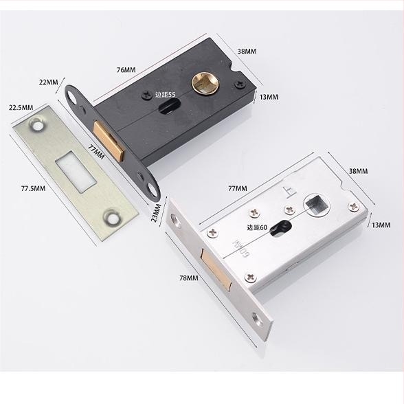 Încuietoare de ușă rotundă din oțel inoxidabil ascunsă - silențioasă, pentru uși din lemn, cu mâner pe o parte