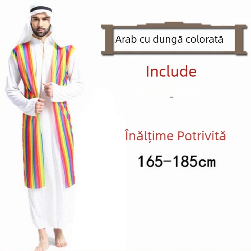 Costum Halloween Ball – Robă arabă, stil Saudit-Dubaj, pentru femei – Poliester; principal material acetat 100% – Primăvara 2023