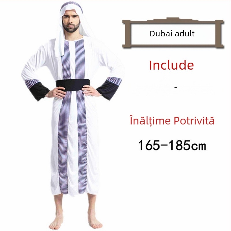 Costum Halloween Ball – Robă arabă, stil Saudit-Dubaj, pentru femei – Poliester; principal material acetat 100% – Primăvara 2023