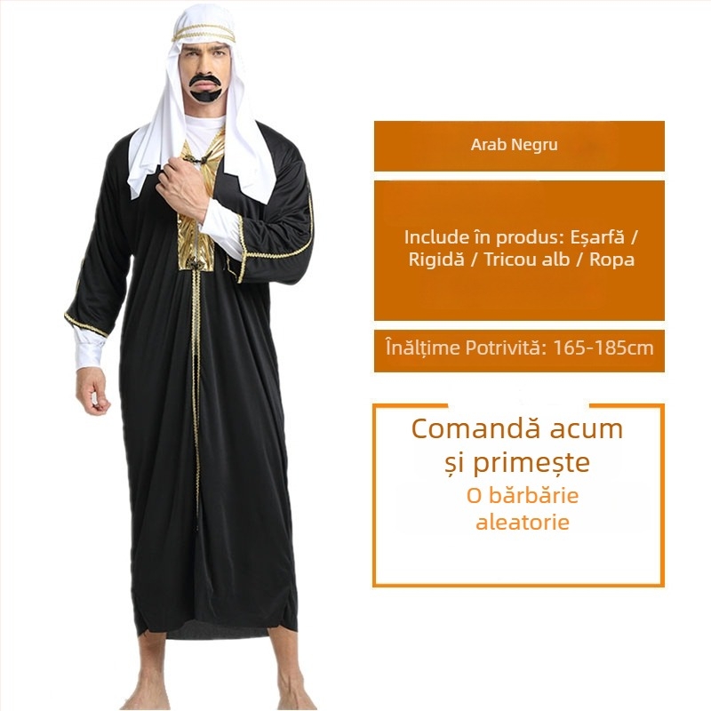 Costum Halloween Ball – Robă arabă, stil Saudit-Dubaj, pentru femei – Poliester; principal material acetat 100% – Primăvara 2023