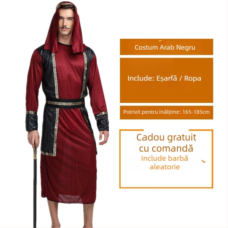 Costum Halloween Ball – Robă arabă, stil Saudit-Dubaj, pentru femei – Poliester; principal material acetat 100% – Primăvara 2023